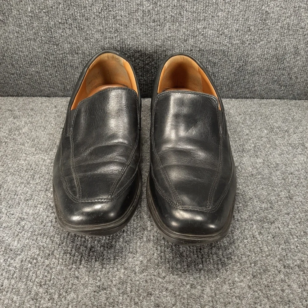 Mens Clarks Collection Size 9.5 Ultimate Comfort Black Leather Slip On Loafers